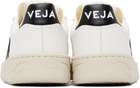 VEJA White & Black V-10 Leather Sneakers