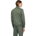 Palm Angels Green Garment-Dyed Logo Track Jacket