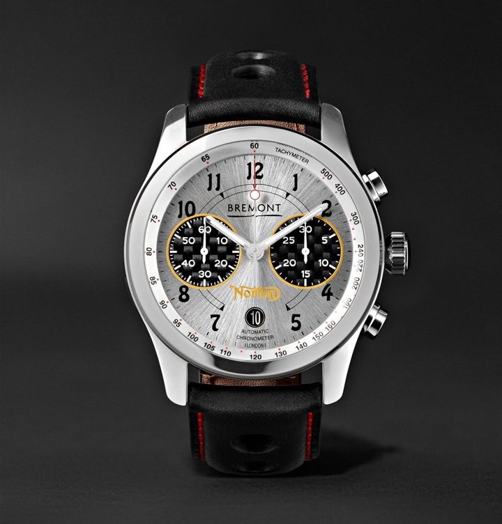 Photo: Bremont - Norton V4/RR Limited Edition Automatic Chronometer 43mm Stainless Steel and Leather Watch - Silver