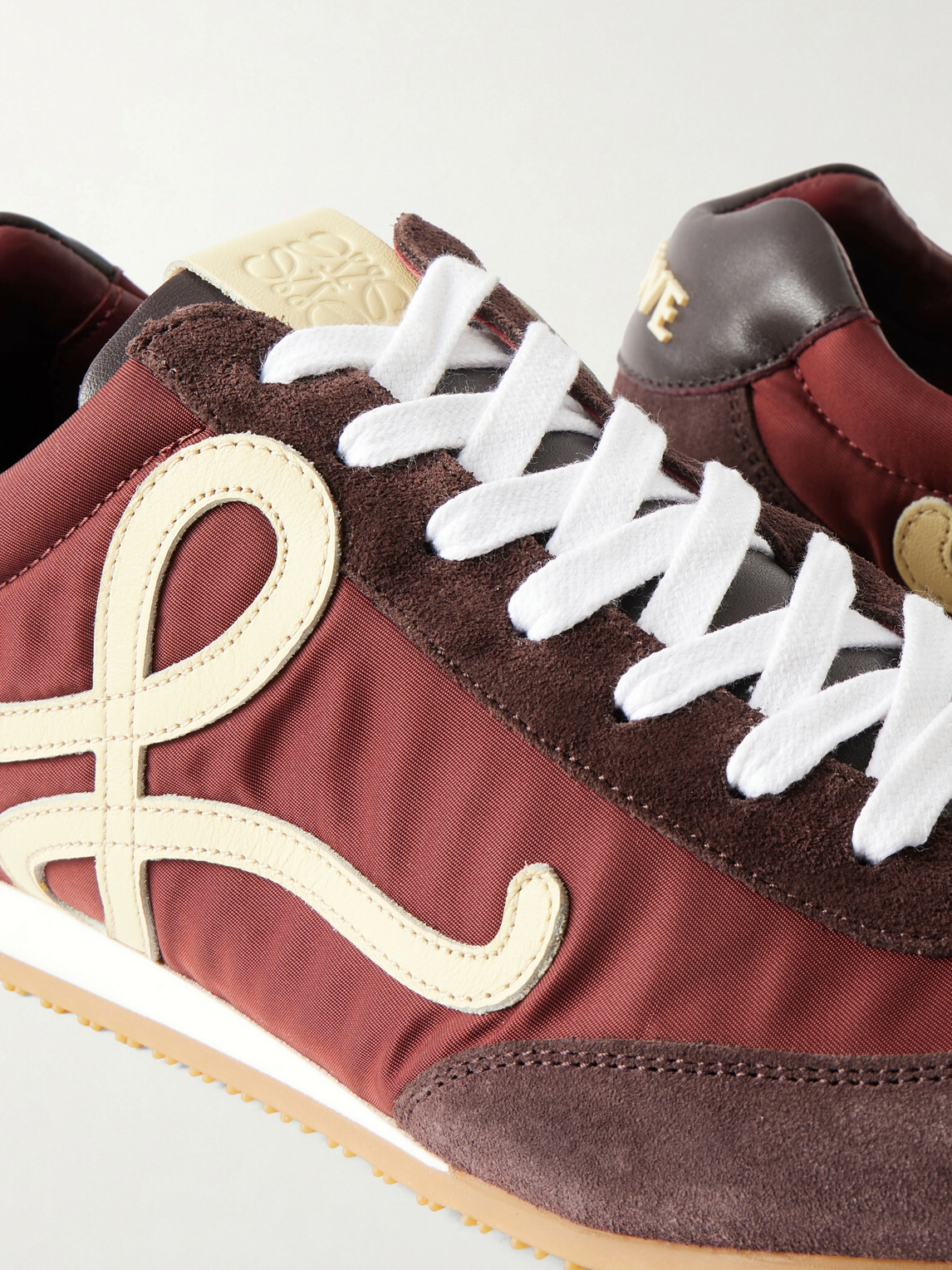 LOEWE - Ballet Runner 2.0 Suede-Trimmed Sneakers - Burgundy