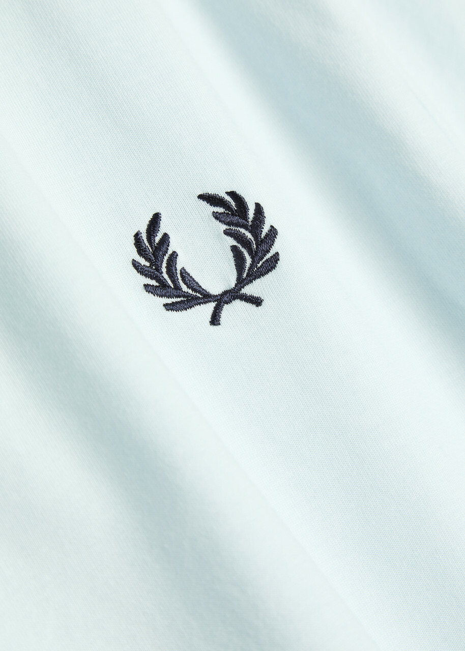 Fred Perry Logo-embroidered Cotton T-shirt Light Blue