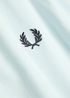 Fred Perry Logo-embroidered Cotton T-shirt Light Blue