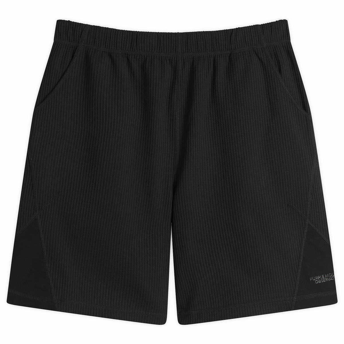 Purple Mountain Observatory Men's Waffle Shorts in Black