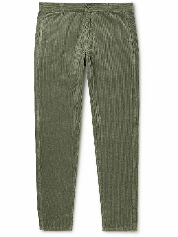 Photo: Aspesi - Straight-Leg Garment-Dyed Cotton-Corduroy Trousers - Green
