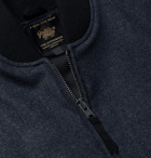 Golden Bear - The Player Suede-Panelled Melton Wool Bomber Jacket - Blue