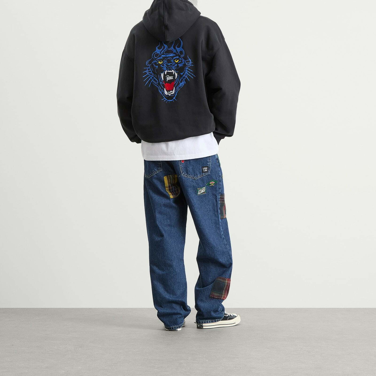 Patta Men's Embroidered Fire Panther Hoodie in Black
