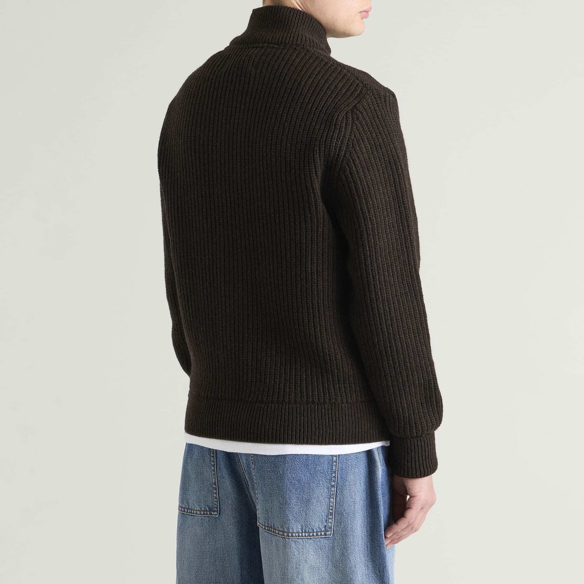 Barbour Men's Heritage + Mordale Knitted Button Through in Dark Brown