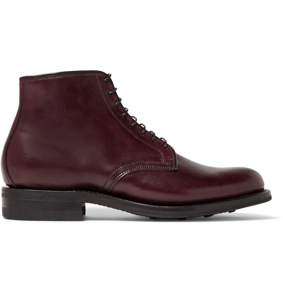 Viberg - Leather Derby Boots - Men - Burgundy