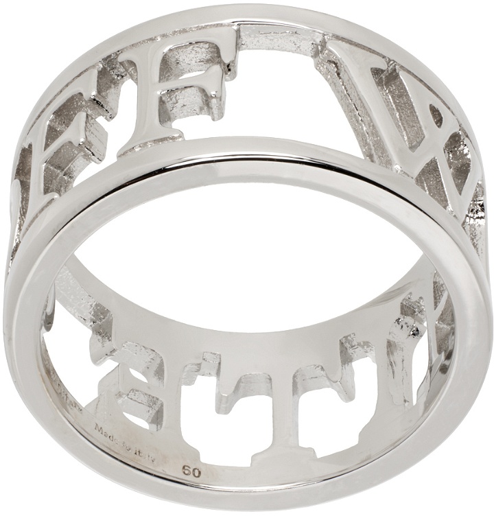 Photo: Off-White Silver Logo Lettering Ring