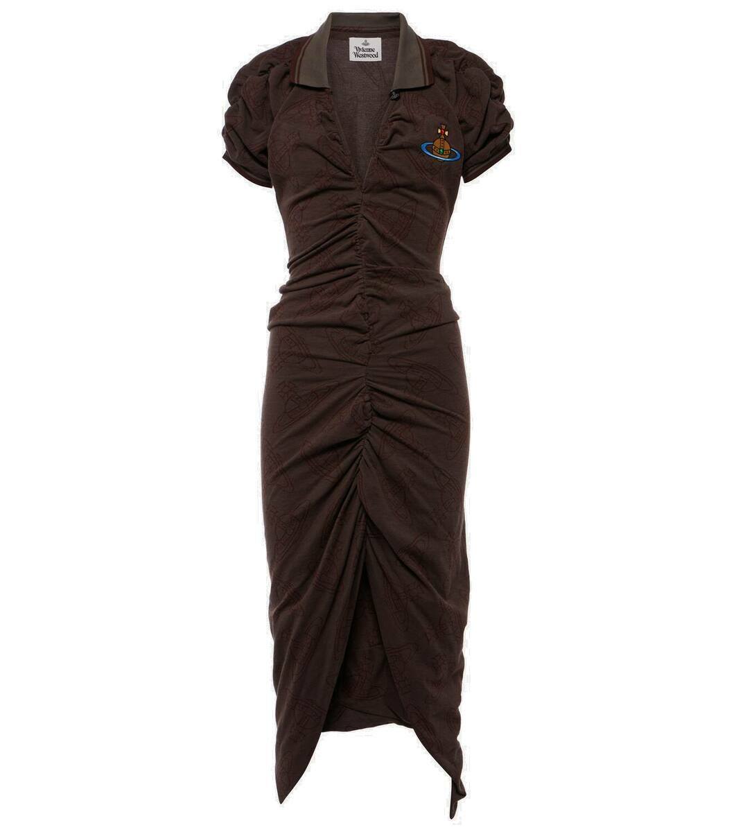 Vivienne Westwood Pulling printed ruched midi dress Vivienne