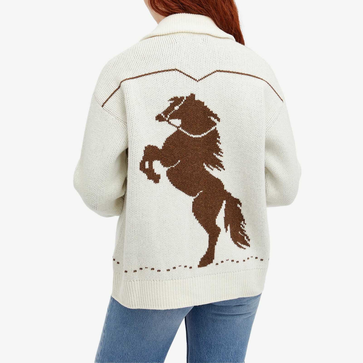 Nudie Jeans Co Women's Sharon Western Knit Cardigan in Chalk White