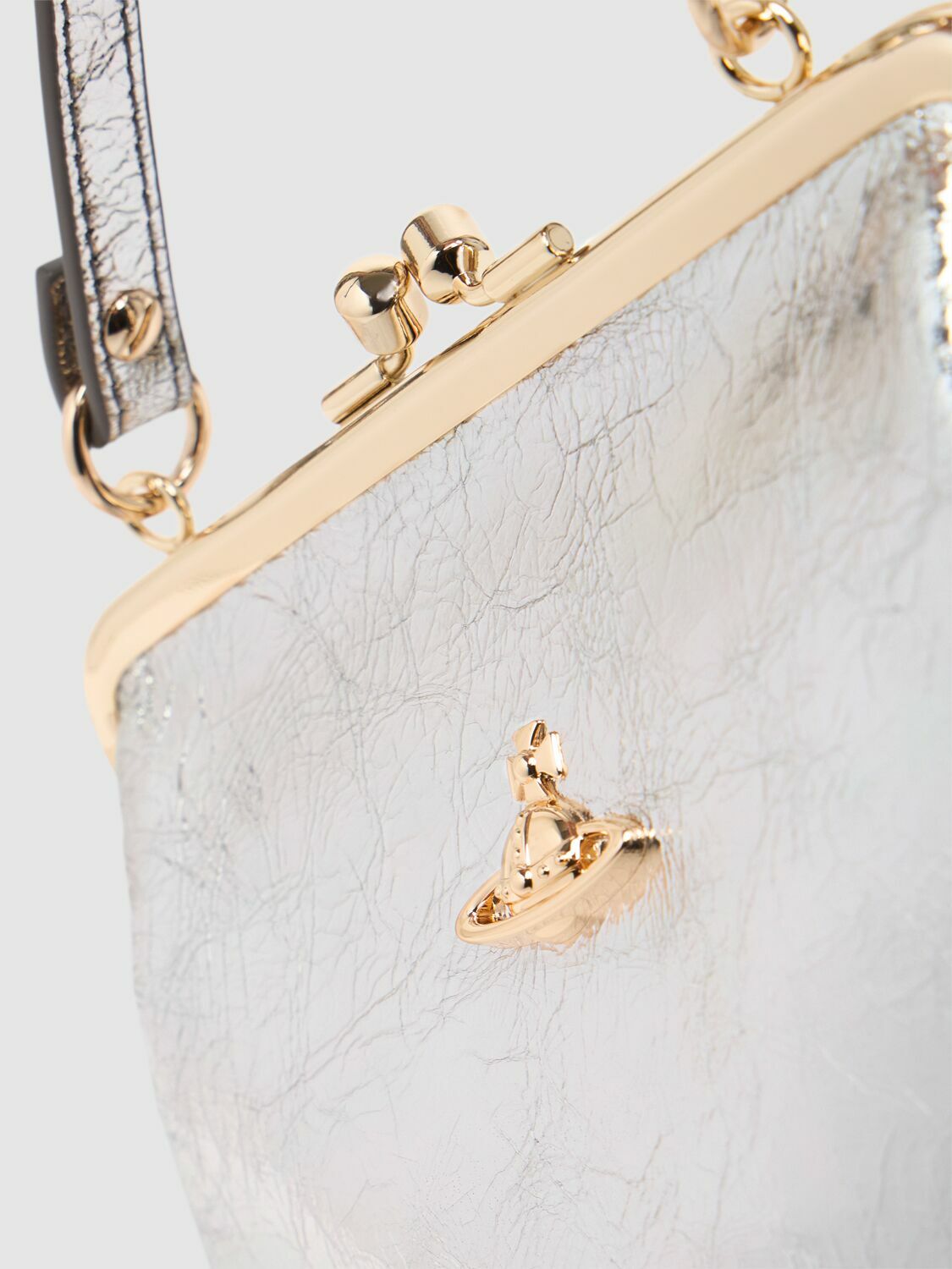 VIVIENNE WESTWOOD Granny Frame Metallic Crinkled Purse Vivienne