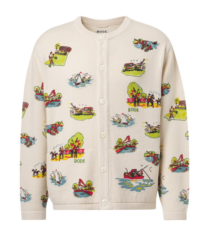 Photo: Bode Beaded Camp wool and cotton cardigan