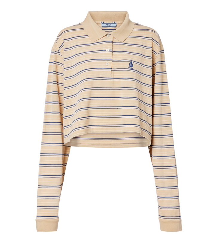 Photo: Prada Logo striped cotton piqué polo shirt