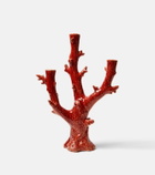 Bordallo Pinheiro Coral earthenware candle holder