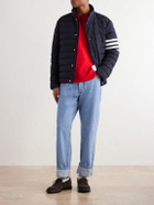 Thom Browne - Logo-Appliquéd Striped Cotton-Jersey T-Shirt - Red