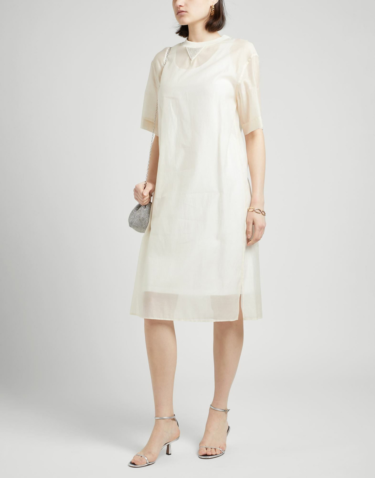 Peserico Womens Midi dress Cream