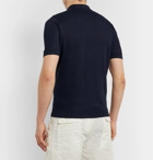 Brunello Cucinelli - Slim-Fit Cotton and Linen-Blend Polo Shirt - Storm blue