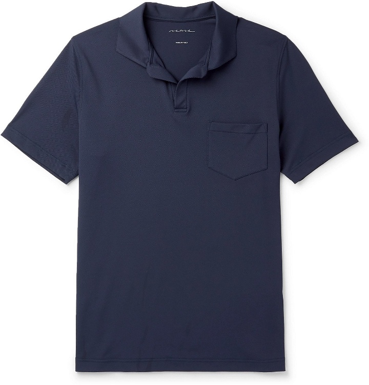 Photo: Sease - Slim-Fit Technical Stretch-Nylon Piqué Polo Shirt - Blue