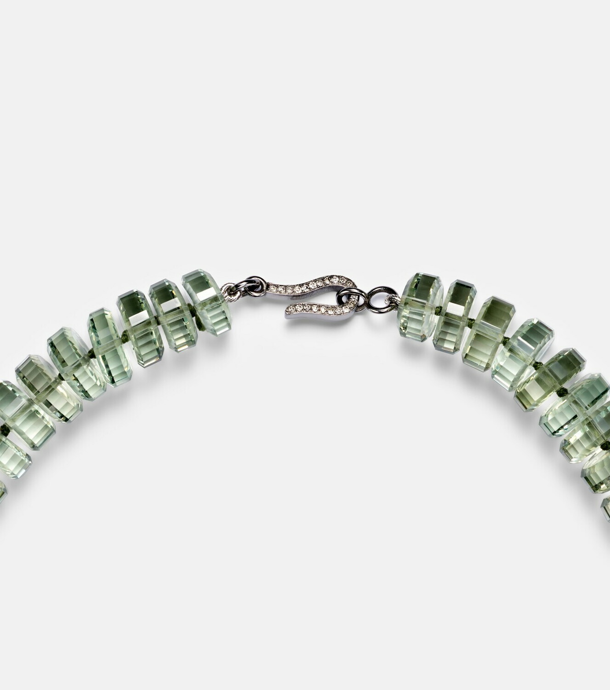 Ileana Makri Aura sterling silver (925) beaded necklace with gemstones