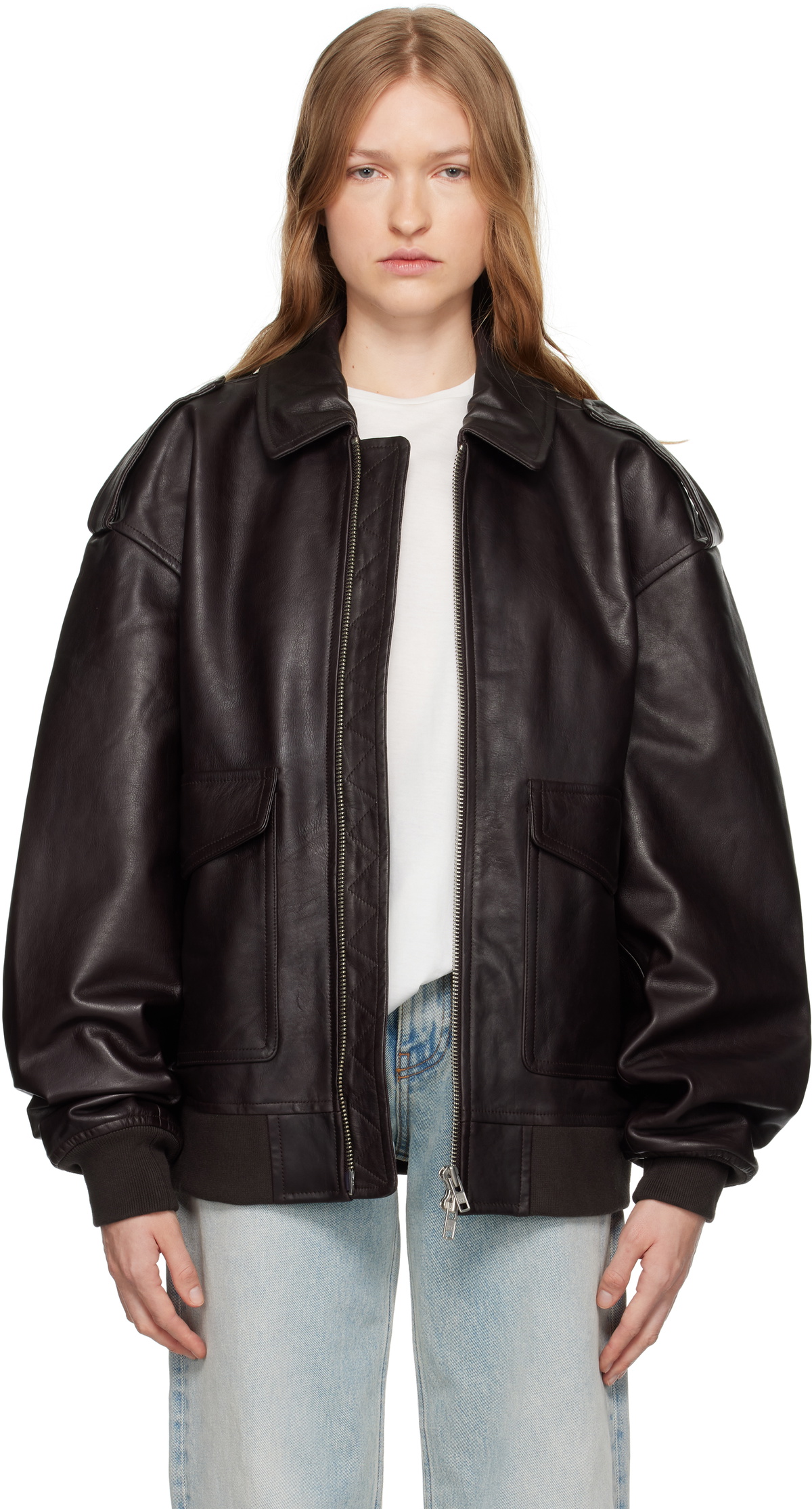 The Frankie Shop Black Viper Leather Jacket The Frankie Shop