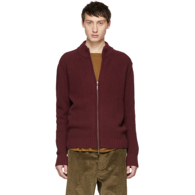 Photo: Editions M.R Burgundy Jean Louis Zip-Up Sweater