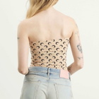 Marine Serre Women's Moon Printed Sleeveless Tube Top in Tan