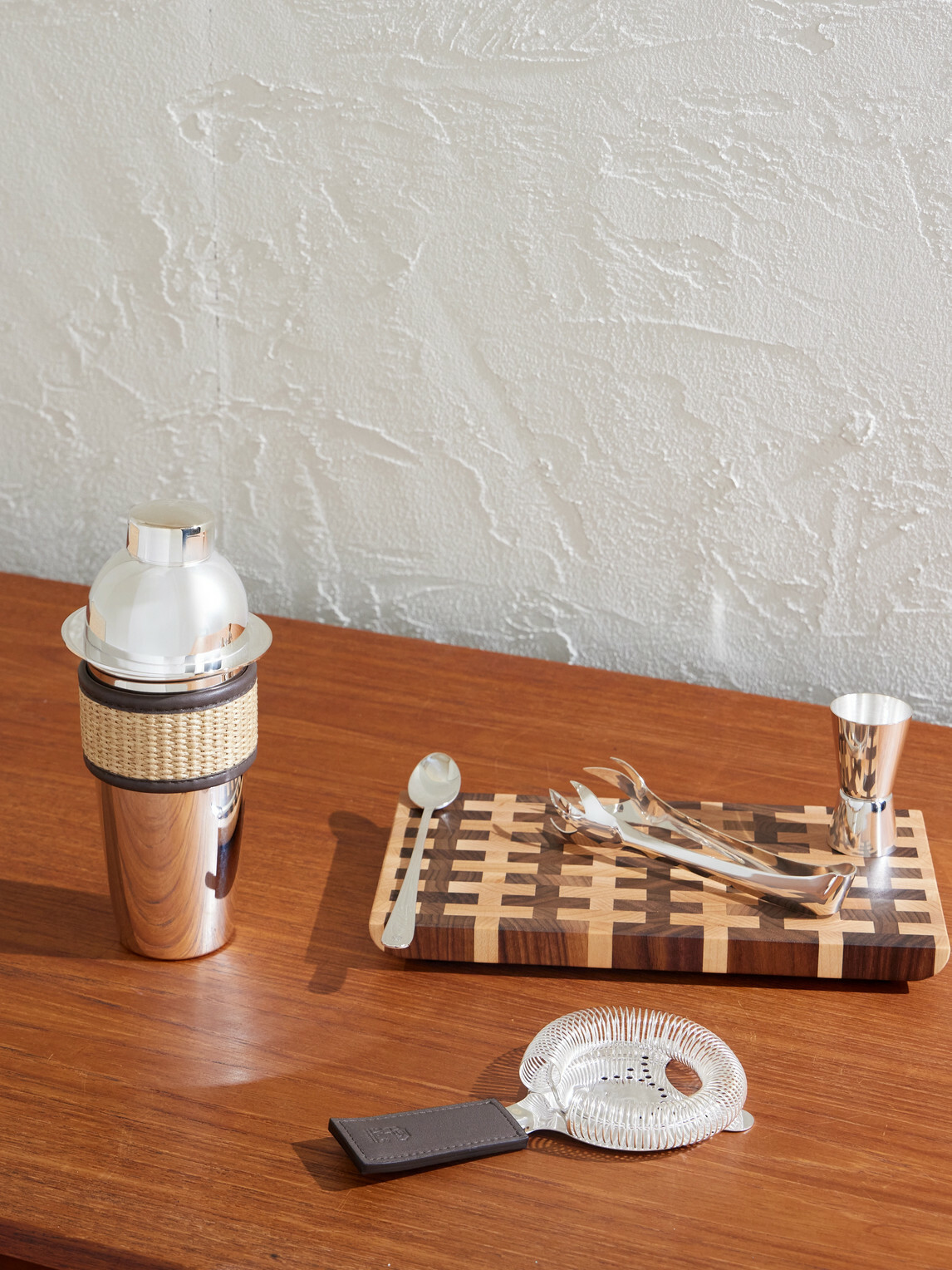 Brunello Cucinelli - Steel and Raffia Cocktail Set