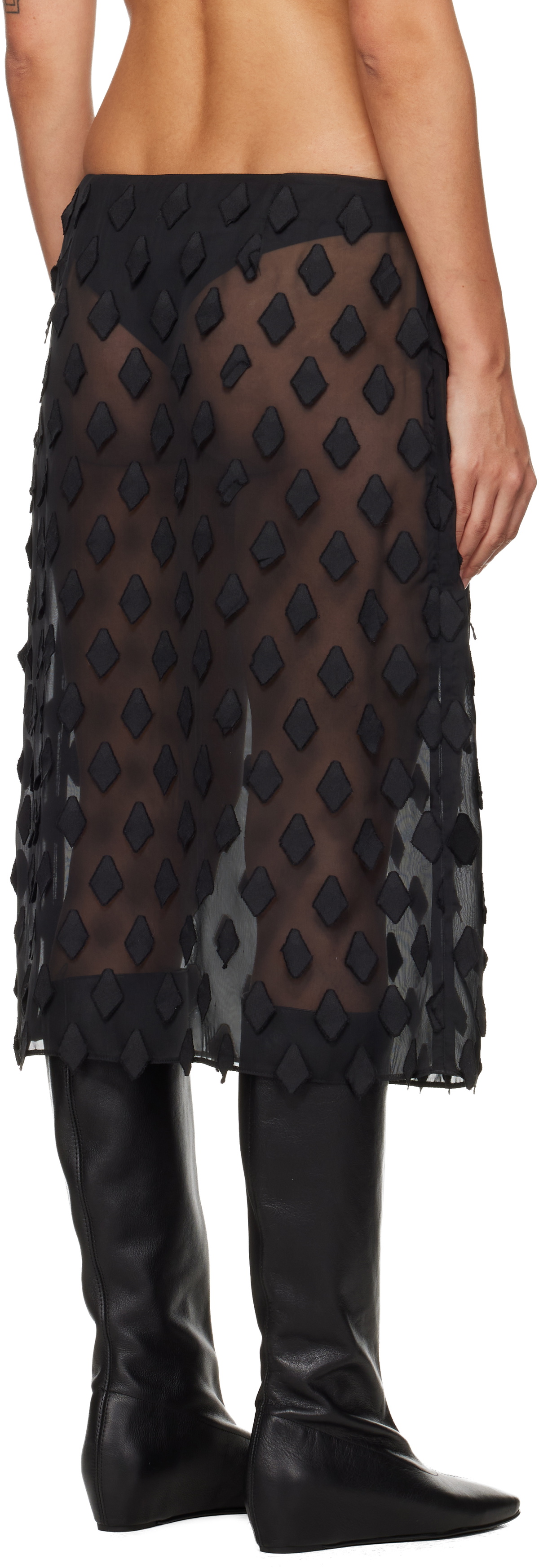 Paloma Wool Black Tris Midi Skirt