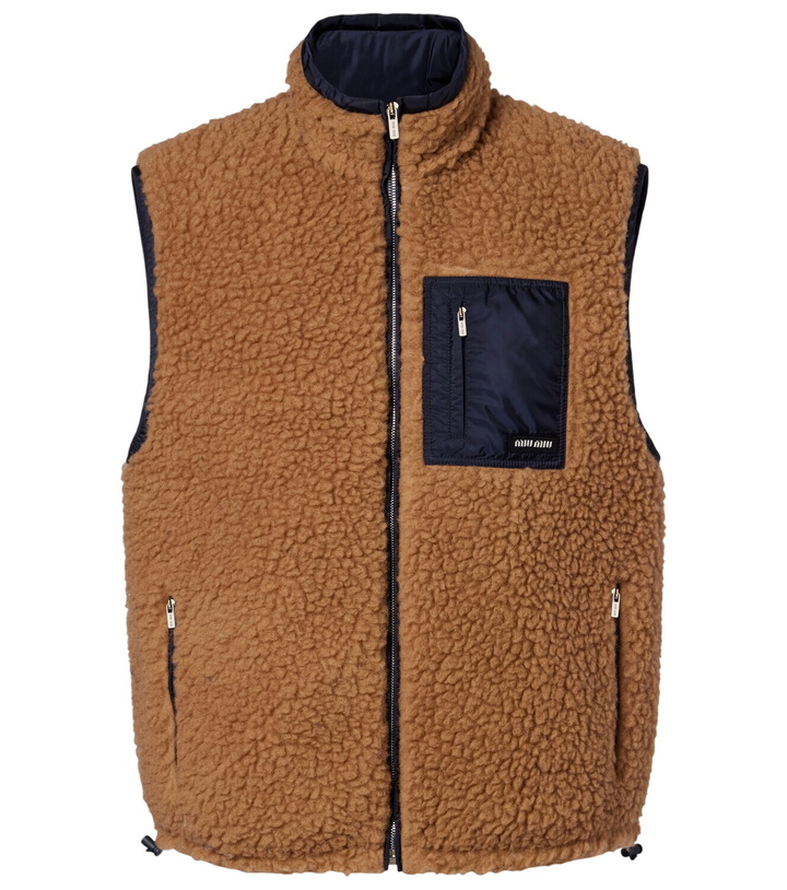 Photo: Miu Miu Wool-blend teddy down vest