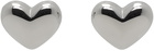 Marland Backus SSENSE Exclusive Silver Lonely Heart Earrings