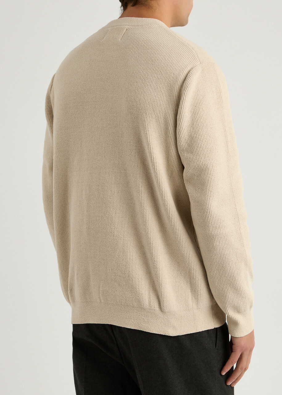 NN07 Danny Rib-knit Sweatshirt Ecru