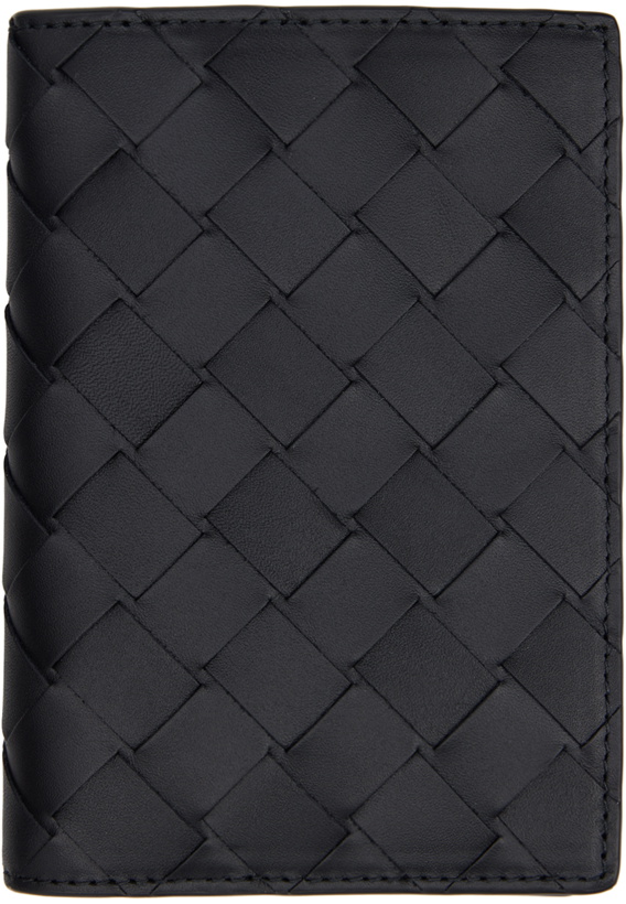 Photo: Bottega Veneta Black Intrecciato Passport Case