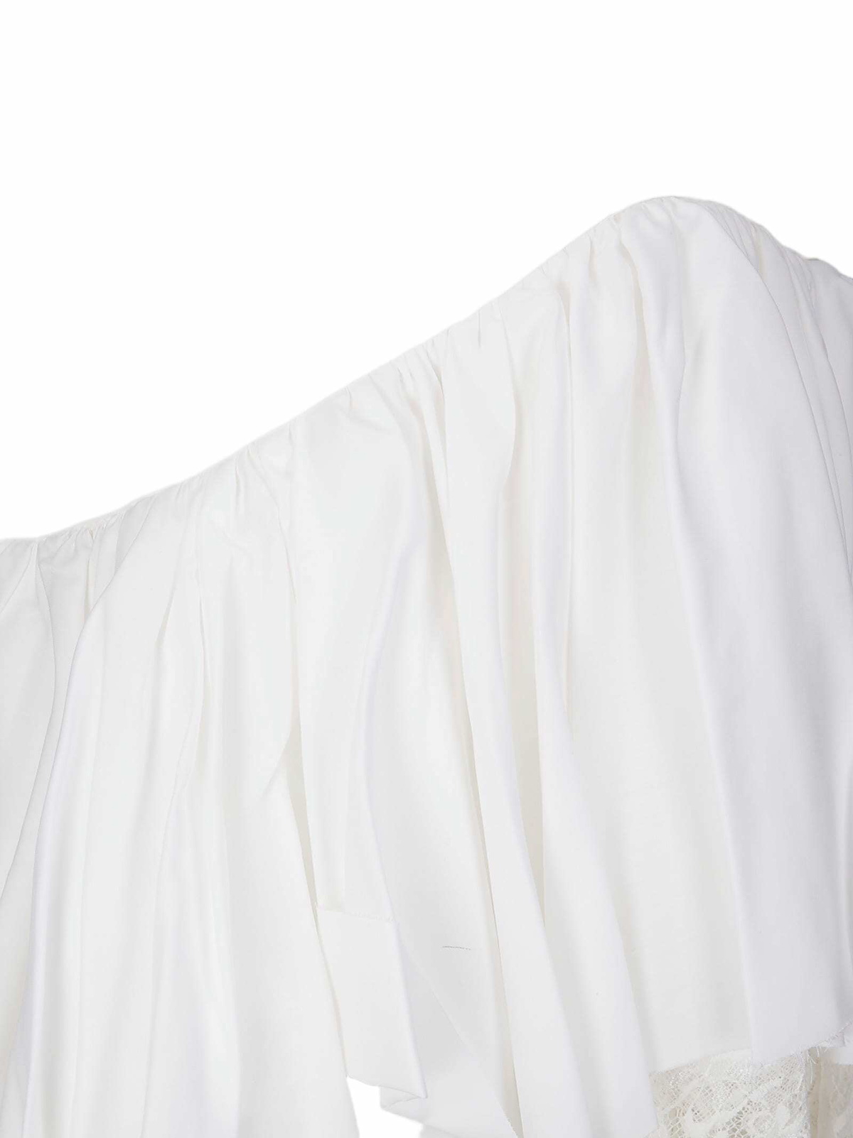 Marques'Almeida Tencel Spaguetti Strap Top With Frill And Lace Hem