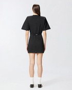 Pinko Mini Dress With Padded Shoulders And Strap Limo Black