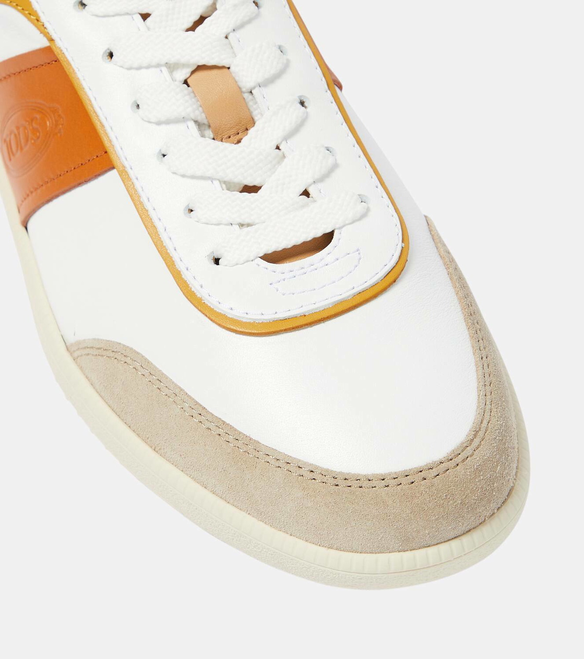 Tod's Tabs suede-trimmed leather sneakers Tod's