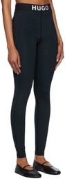 Hugo Black Overlock Stitch Leggings