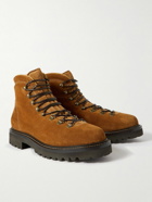 Brunello Cucinelli - Shearling-Lined Suede Hiking Boots - Brown
