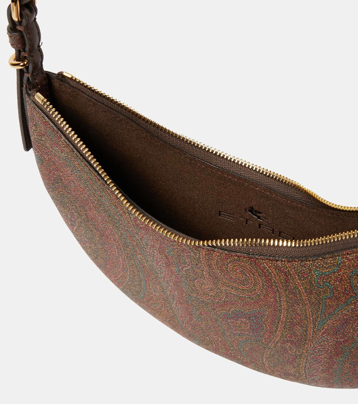 Etro Hobo Small leather-trimmed shoulder bag Etro