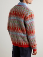 Beams Plus - Jacquard-Knit Cardigan - Red