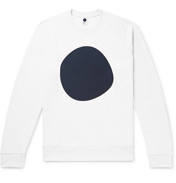 Photo: NN07 - Geoff Printed Mélange Loopback Cotton-Blend Jersey Sweatshirt - Gray