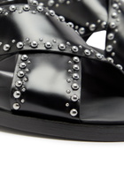 Church's Remi Stud-embellished Glossed Leather Sandals Black