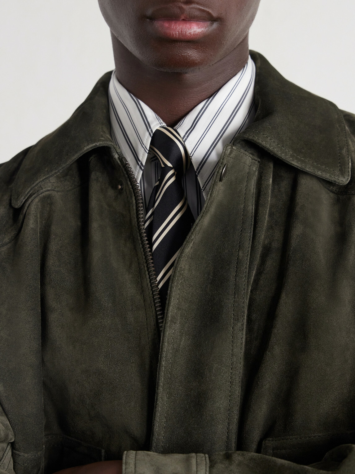 SAINT LAURENT - 7cm Striped Silk-Twill Tie