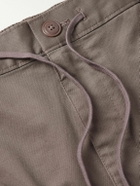 Onia - Slim-Fit Straight-Leg Pleated Garment-Dyed Stretch-Cotton Drawstring Shorts - Brown