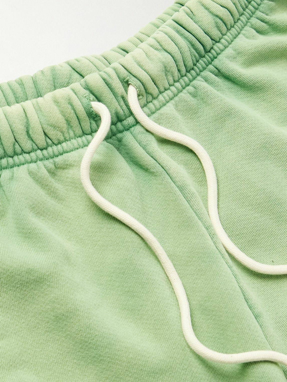 RRR123 - Flag Straight-Leg Frayed Logo-Print Cotton-Jersey Shorts - Green