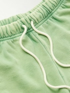 RRR123 - Flag Straight-Leg Frayed Logo-Print Cotton-Jersey Shorts - Green