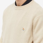 Maison Kitsuné Men's Baby Fox Patch Cosy Crew Knit in Beige