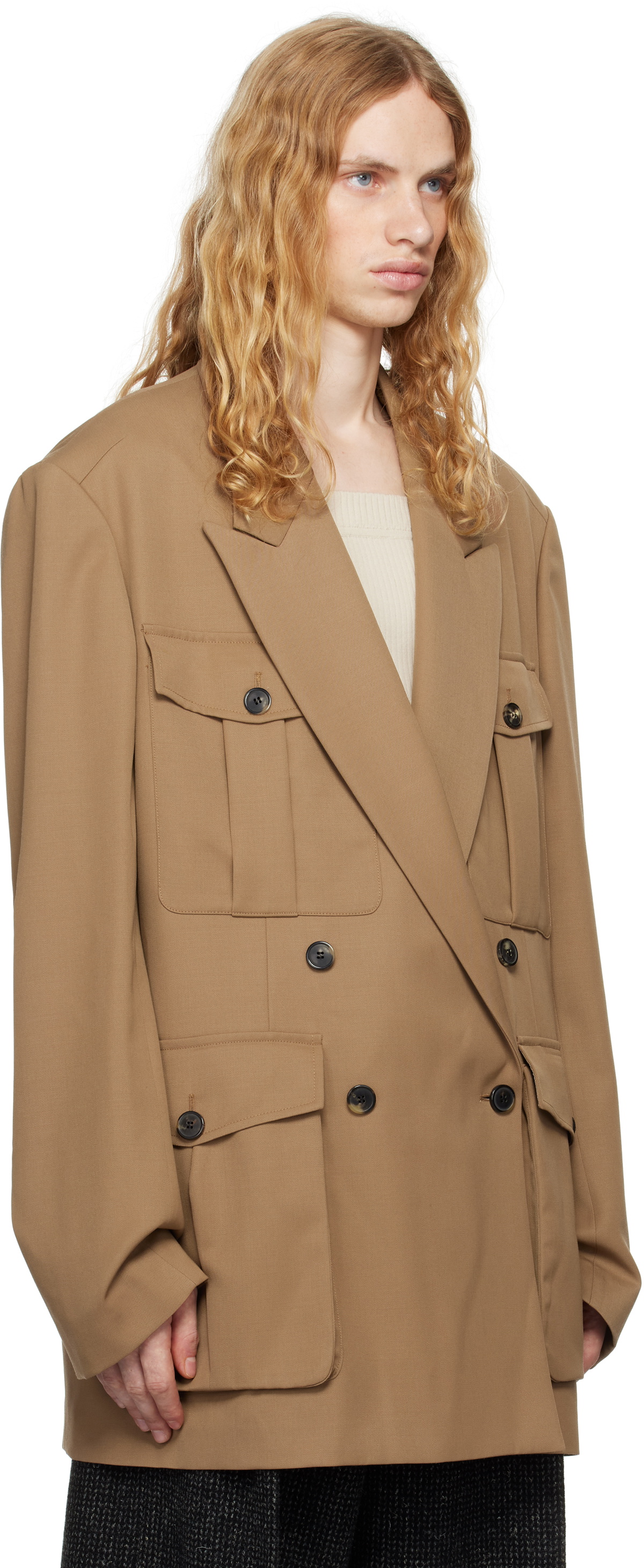 Dries Van Noten Felted Wool Blazer - Navy - 242-020409-9045