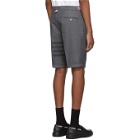 Thom Browne Grey 4-Bar Side-Tab Shorts
