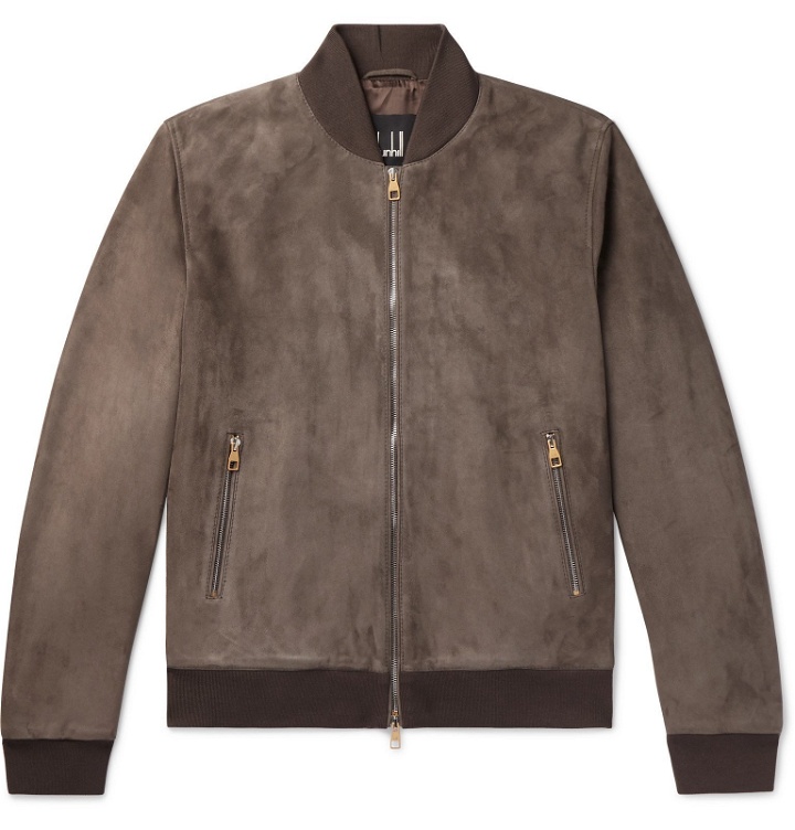 Photo: Dunhill - Suede Bomber Jacket - Brown